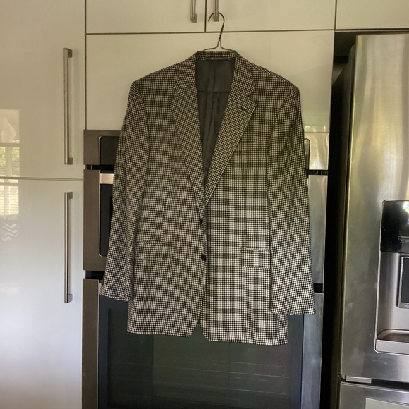 Hickey Freeman Blazer Jacket Suit Sport Coat Size 42 HOUNDSTOOTH. CLASSIC - Picture 1 of 6